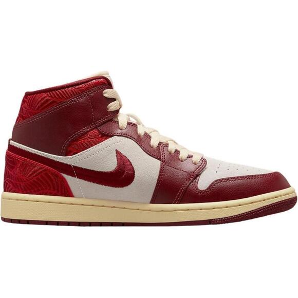 Jordan Womens Aj1 Mid Se Shoes Team Red/University Red-Sail Size 6 - Picture 1 of 6